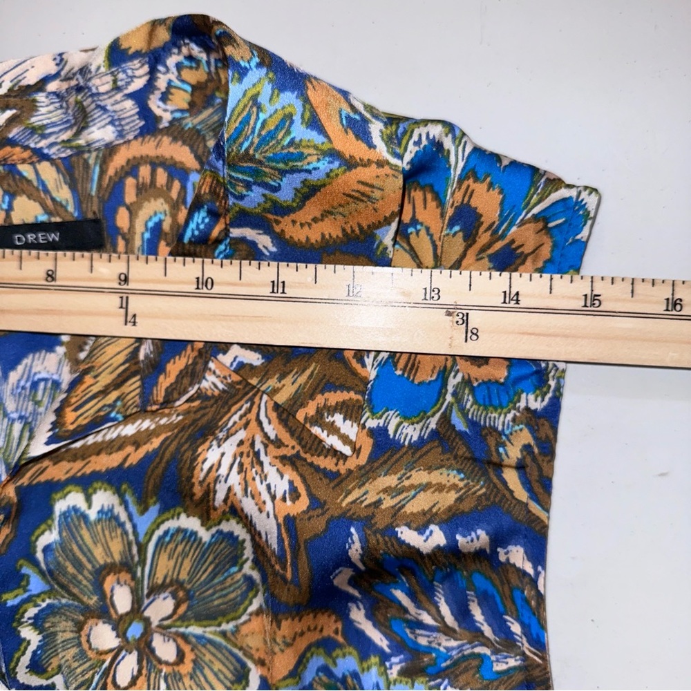 Anthropologie Drew Midi Wrap Dress Sz L Floral Collared Bohemian Resort Office - Picture 9 of 15